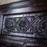 Antique Renaissance Revival Oak Bench, 1890s