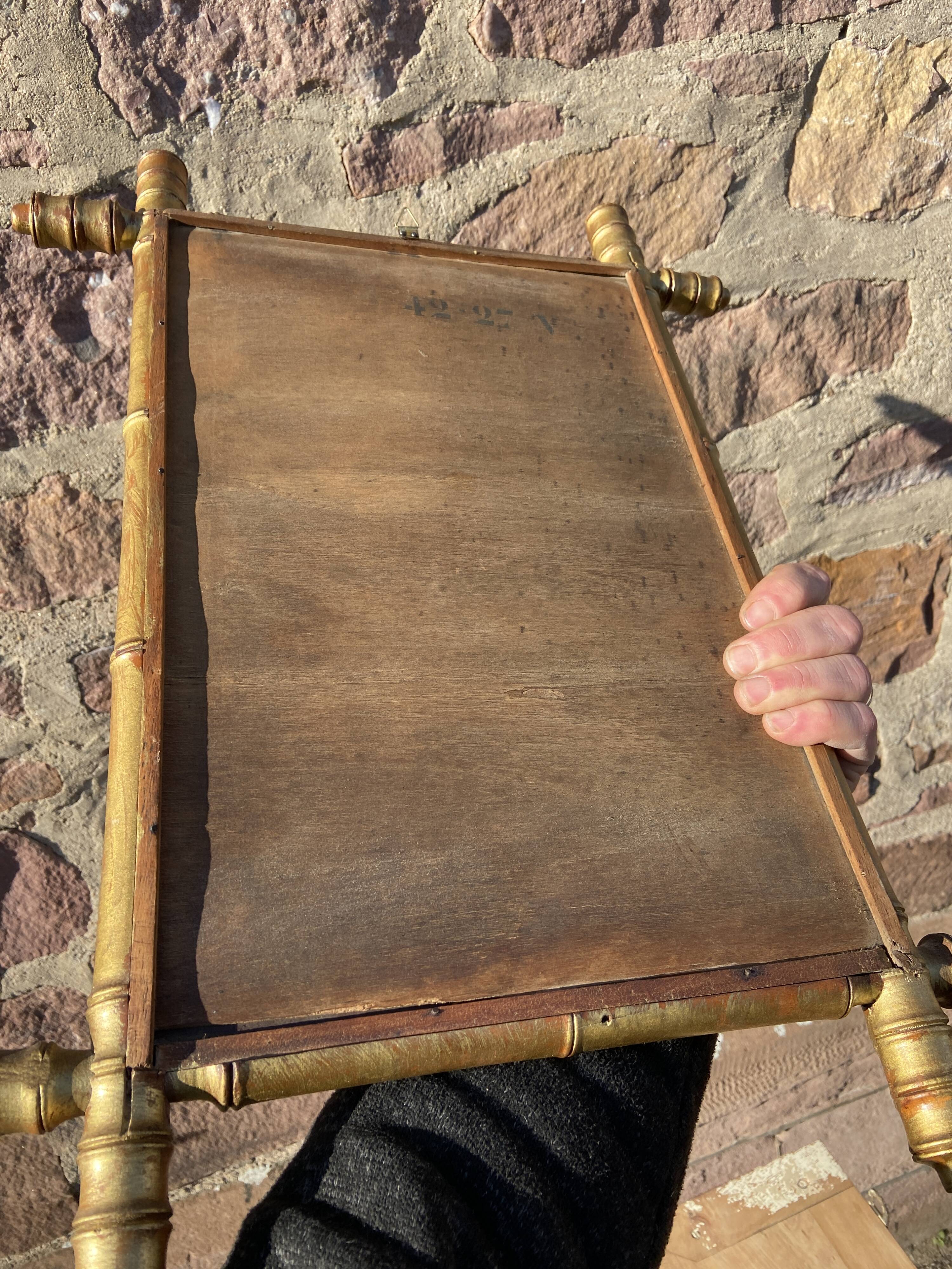 Mirror mirror vintage style Faux bamboo gilded, 58x42 cm