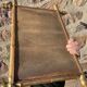 Miroir glace vintage style faux bambou doré, 58x42 cm