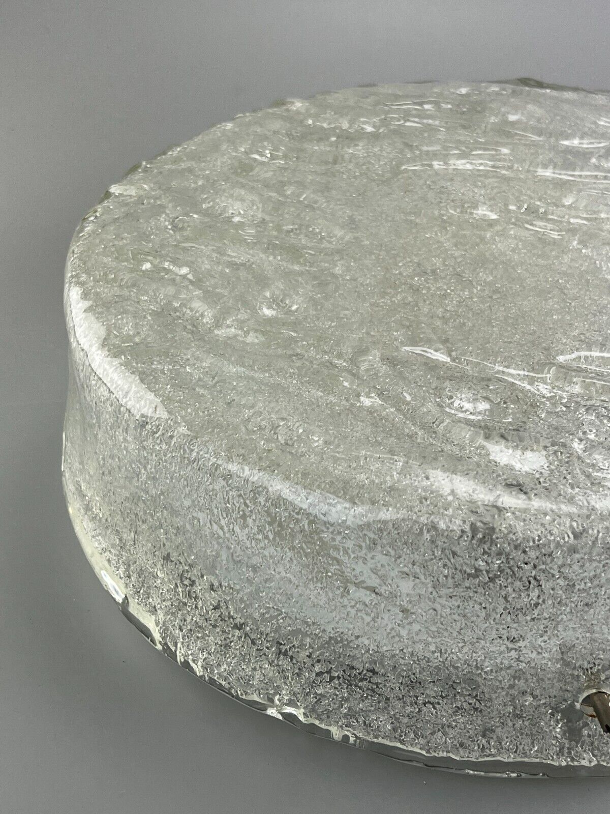 60s 70s lamp light plafoniere flush mount ice glass hillebrand 60s