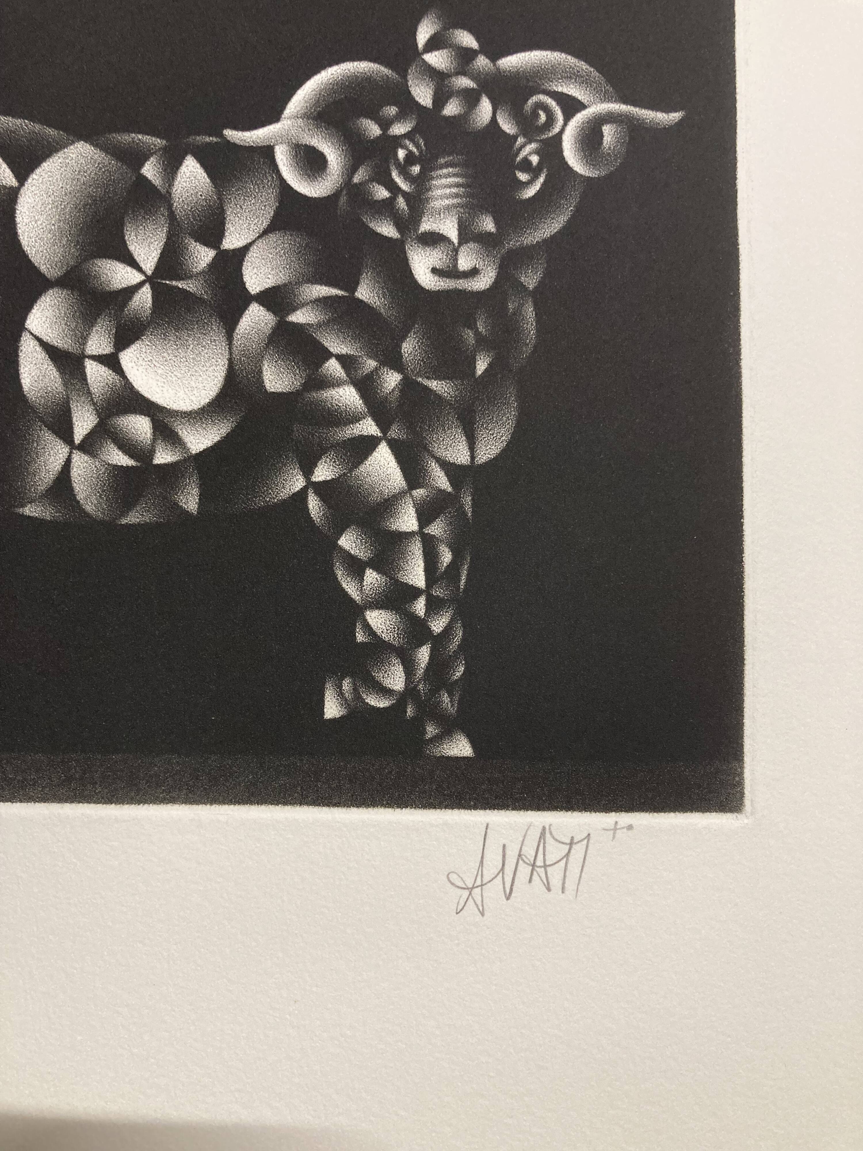 Mario avati (1921-2009), merinos, black manner, 1970