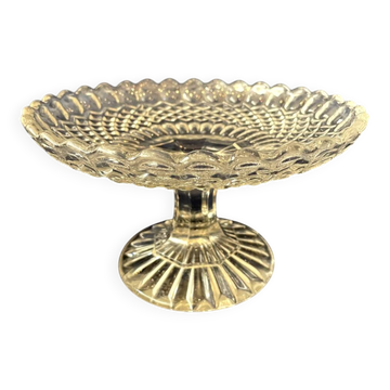 Footed bowl or compote in moulded crystal by Baccarat circa 1880