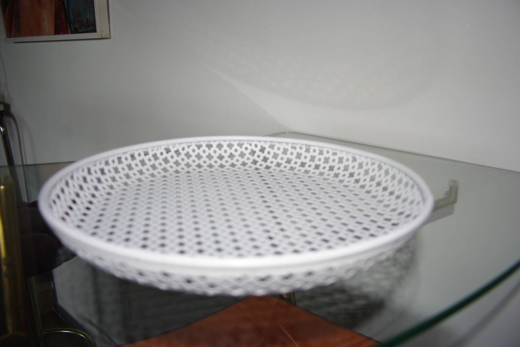 Vintage perforated metal tray by mathieu mategot for artimeta 1960