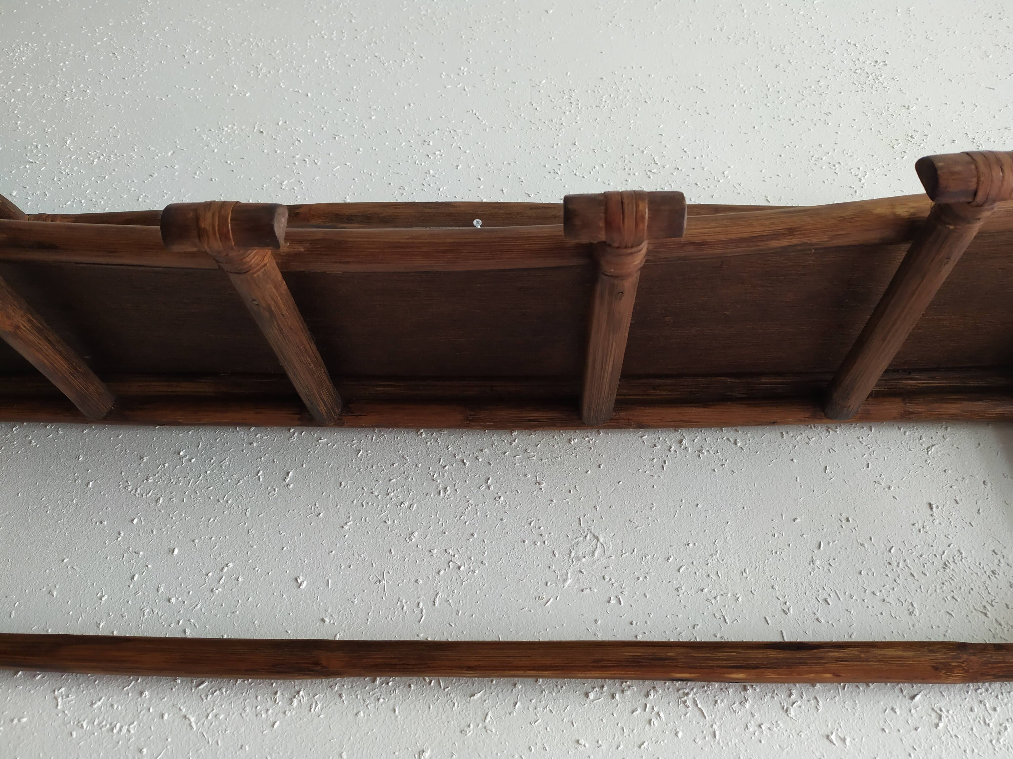 Rattan wall coat holder