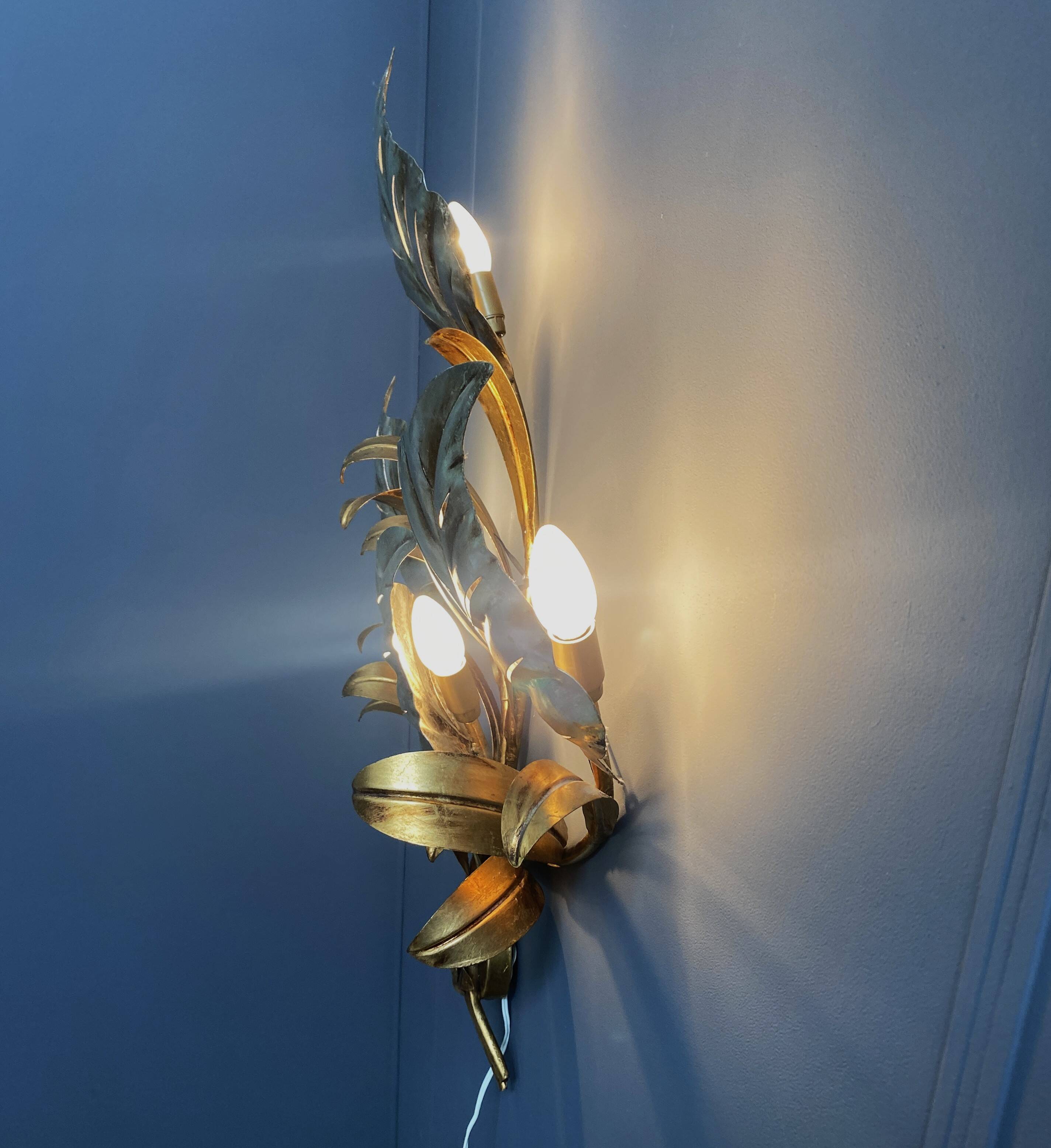 Hans Kögl large wall lamp Hollywood regency style 1970s
