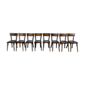 8 anciennes chaises bistrot en bois