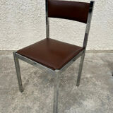 4 vintage leather/iron chairs