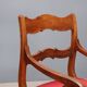 Antique Restoration-style armchair in walnut, fabric, Italy, 19th century.