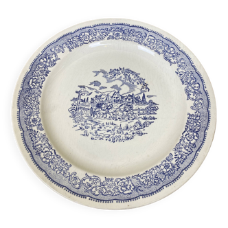 Grande assiette porcelaine bleu et blanche XX