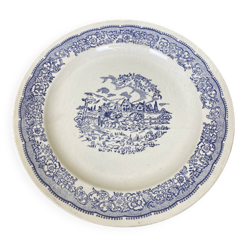 Grande assiette porcelaine bleu et blanche XX