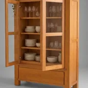 Glass display cabinet on legs