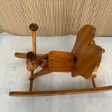 Vintage rocking wooden grasshopper chair