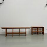 Pair of modernist pine wall shelves, circa 1970