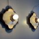 Pair of brown and cream ceramic wall lights by PAN Leuchten, 1970 Germany