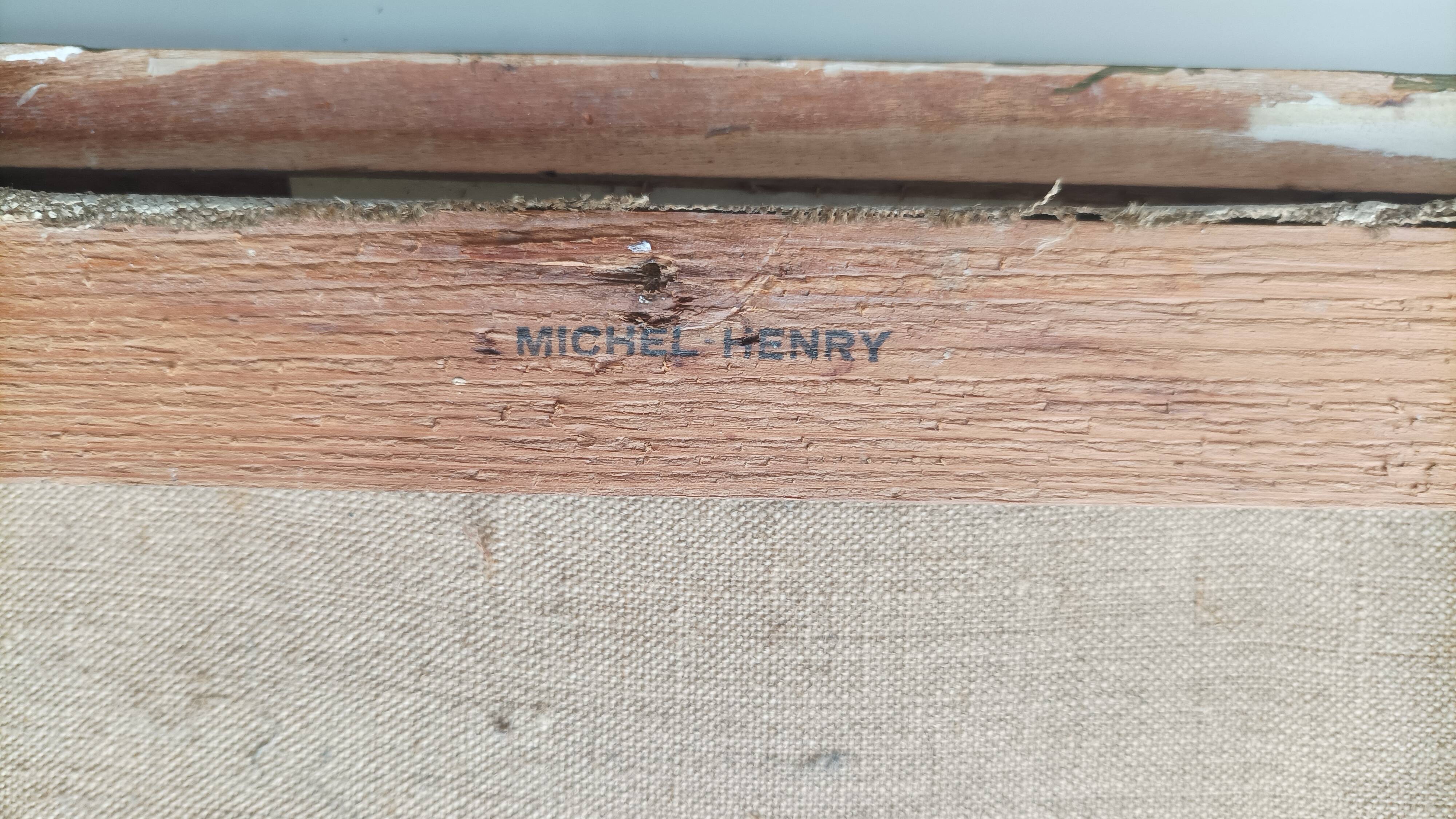 Michel Henry (1928-2016) Oil on canvas painting "Toros a Pedraza"