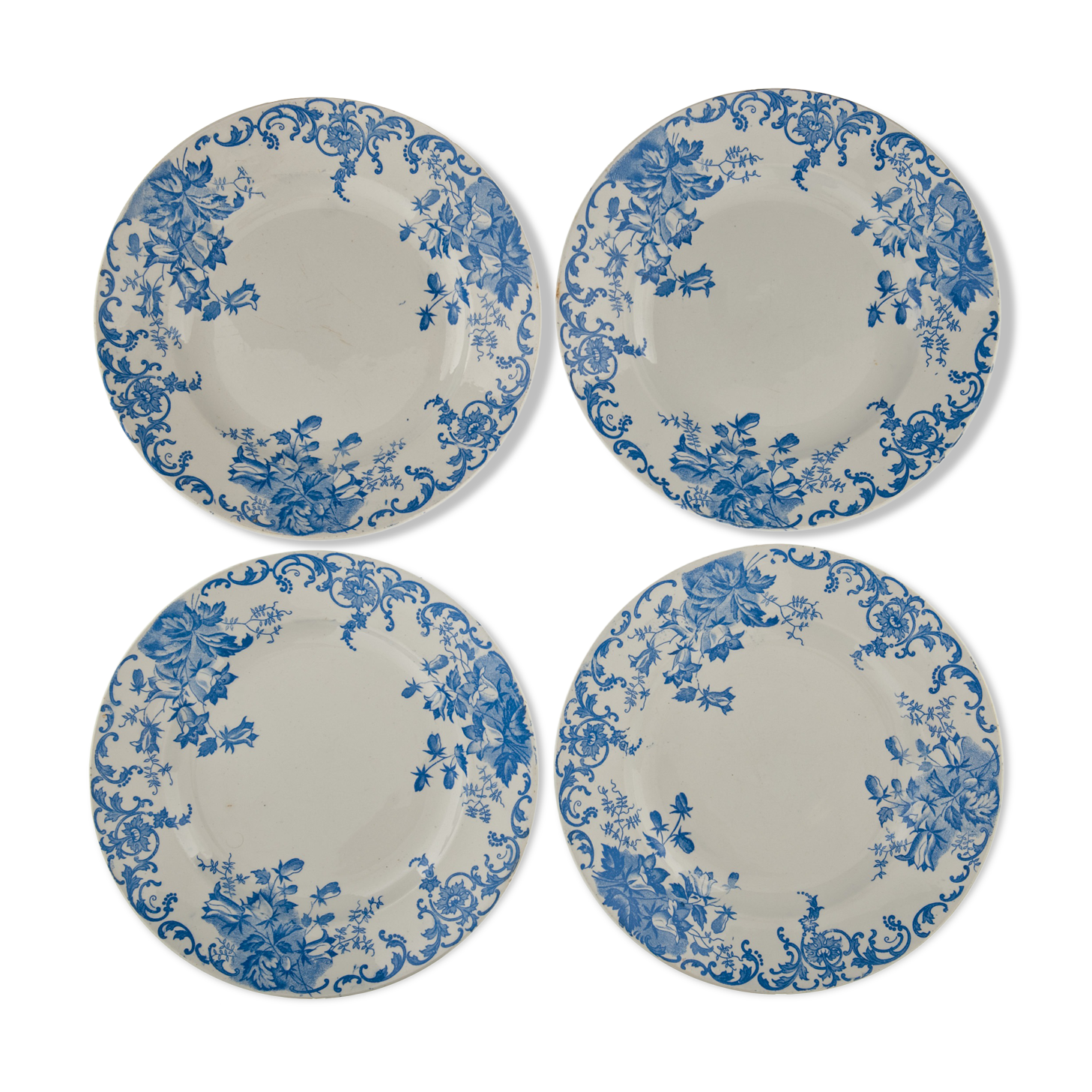 4 Flat plates old France earthenware