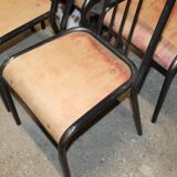 Set of 8 chairs in tubular metal