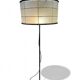 Vintage floor lamp with parchment and leather shade, 1960s