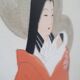Japanese gouache painting on silk - 1930s