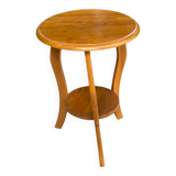 Sellette art déco ronde en bois massif 1950