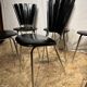 6 vintage chairs 1950 chrome skaï black