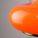 Suspension en laiton orange et plexiglas space age années 70