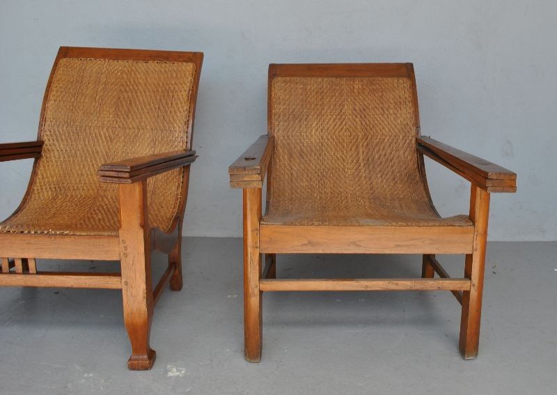 Fake pair of colonial chairs end XIX said planters