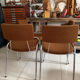 Set of 4 tubular chairs in chrome metal – Mid Century style