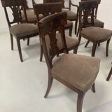 Suite de sept chaises en acajou massif XIX siècle