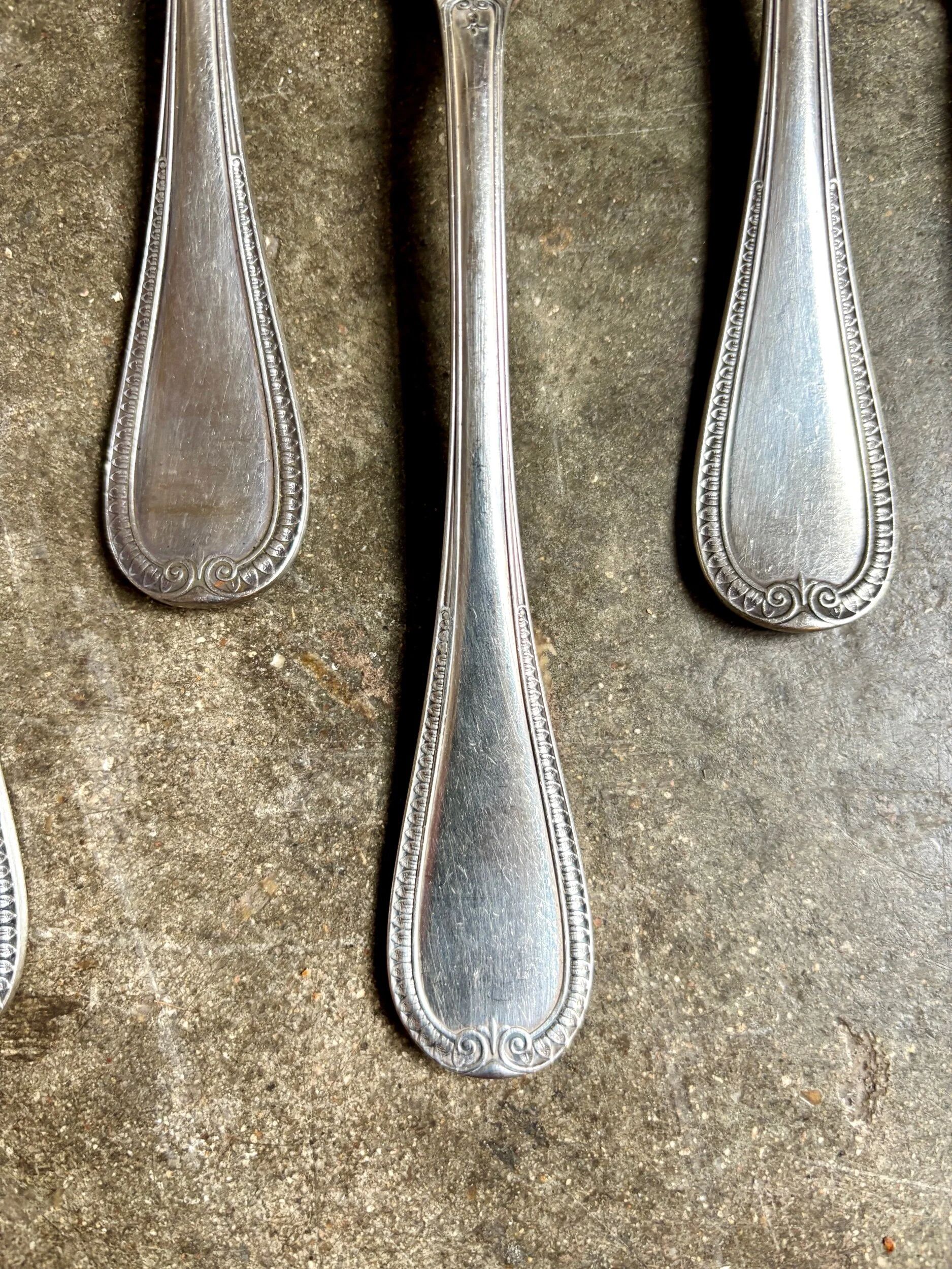 6 Christofle silver-plated tablespoons, "Malmaison" service.