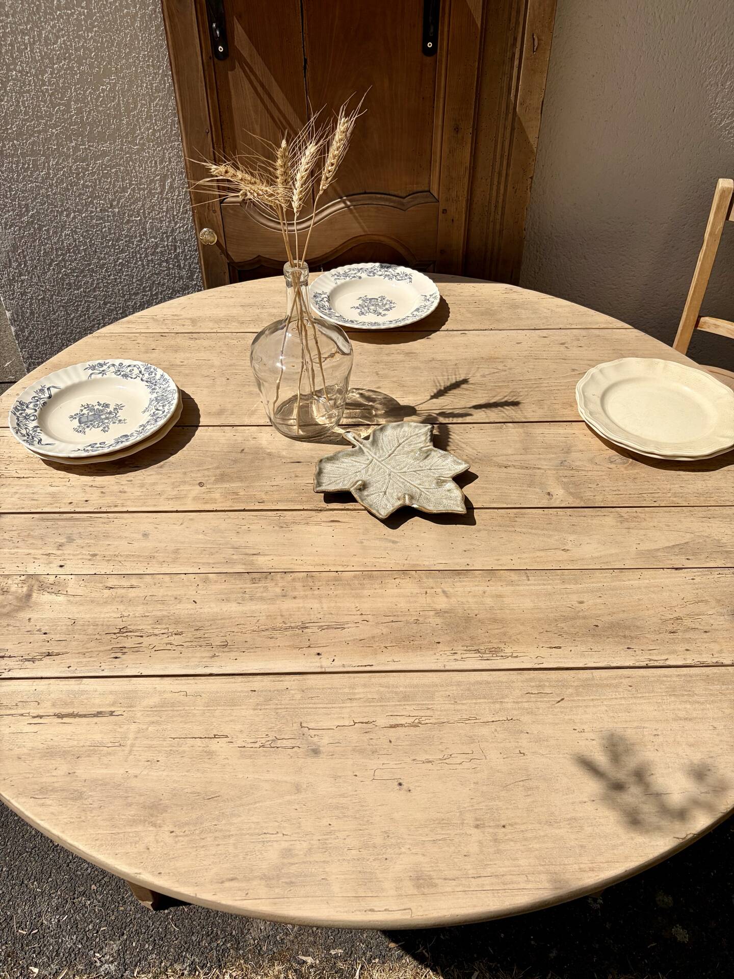 Table à rabat bois brut
