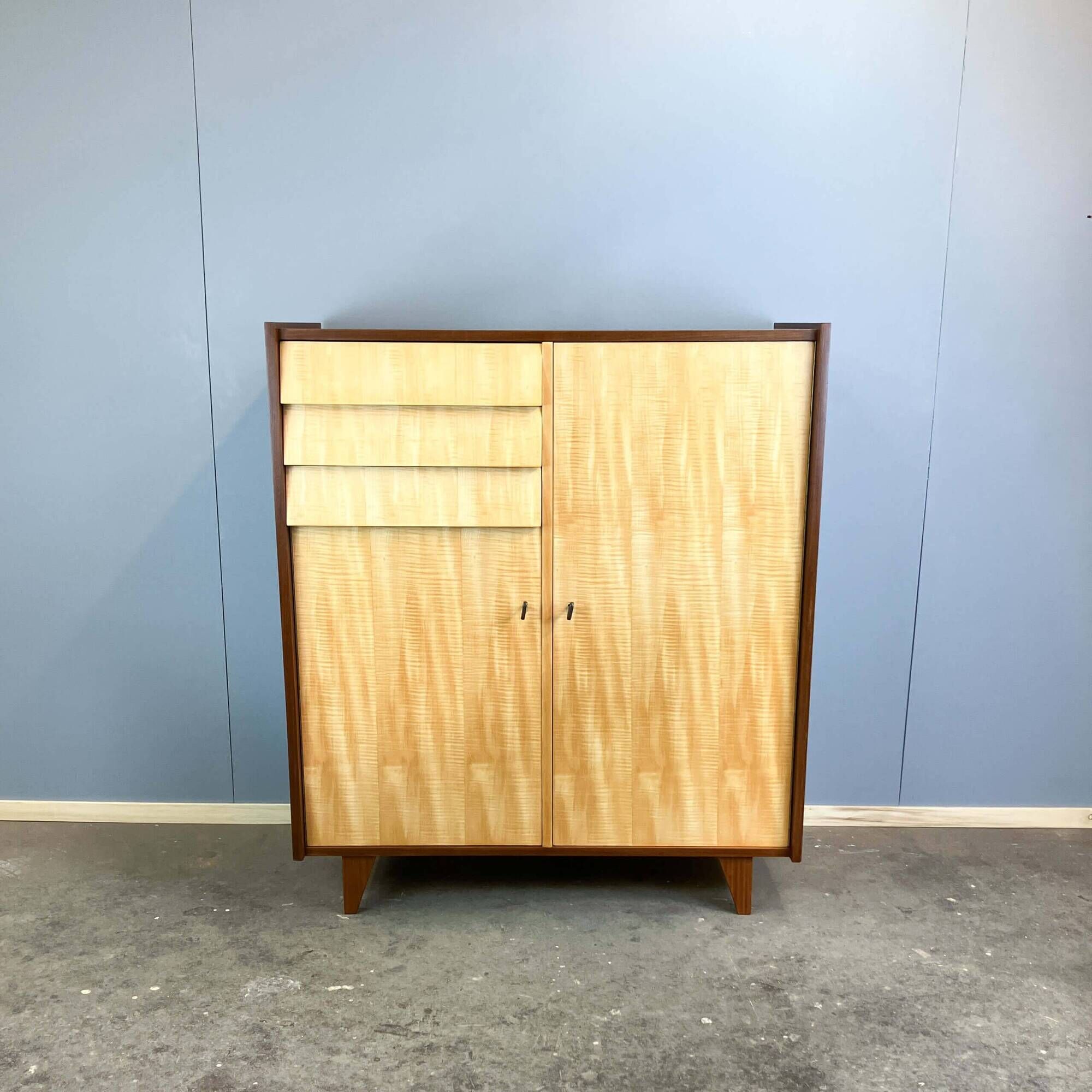 Highboard, striped maple, 1960s