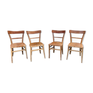 Série de 4 chaises en hêtre bois