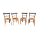 Série de 4 chaises en hêtre bois clair vintage