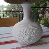 Vintage frosted glass lamp and rope lampshade