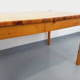 Vintage 60s 70s pine rectangular dining table with extension