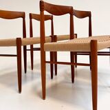 Refurbished set of 4 papercord chairs by H. Klein for Bramin, 1960s