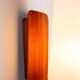 Cilindrical opal glass and bent wood wall lamp