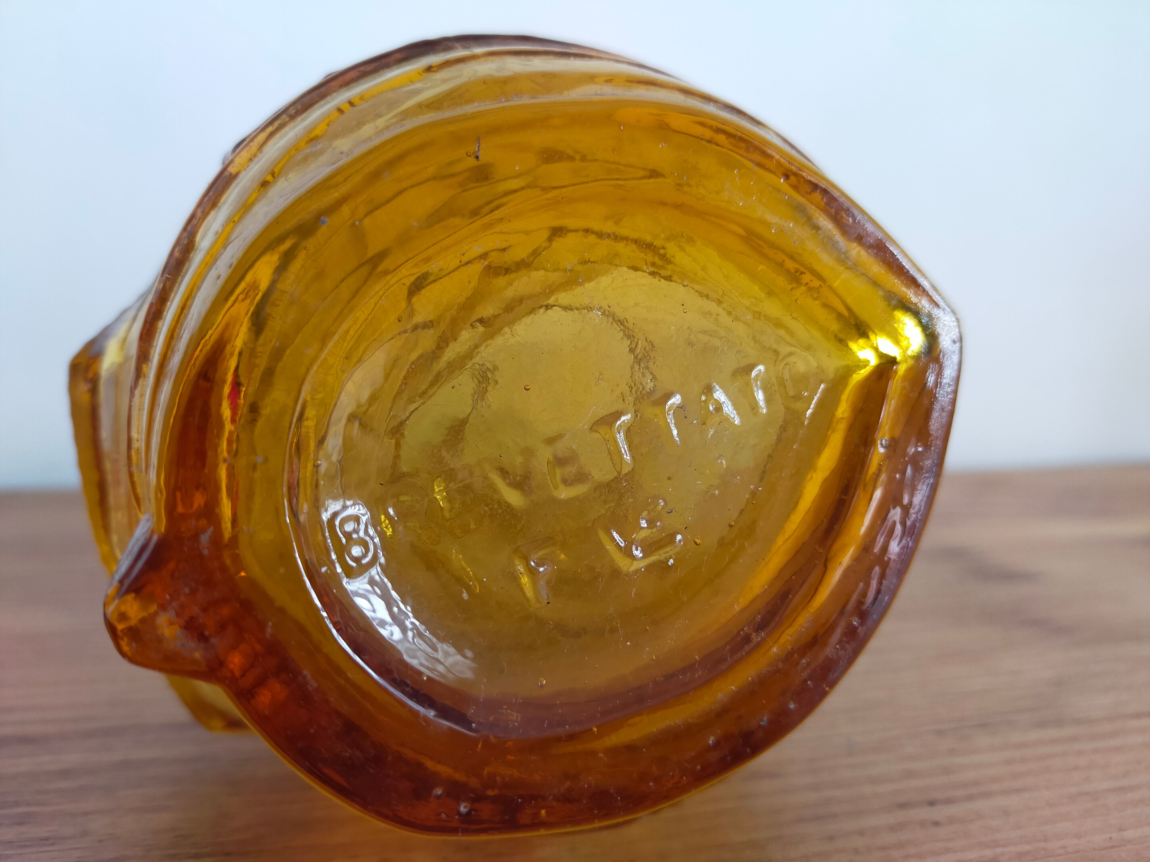 Vintage amber glass bottle