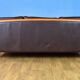 Stouby brown leather & cherry wood 3 seat sofa 1970s