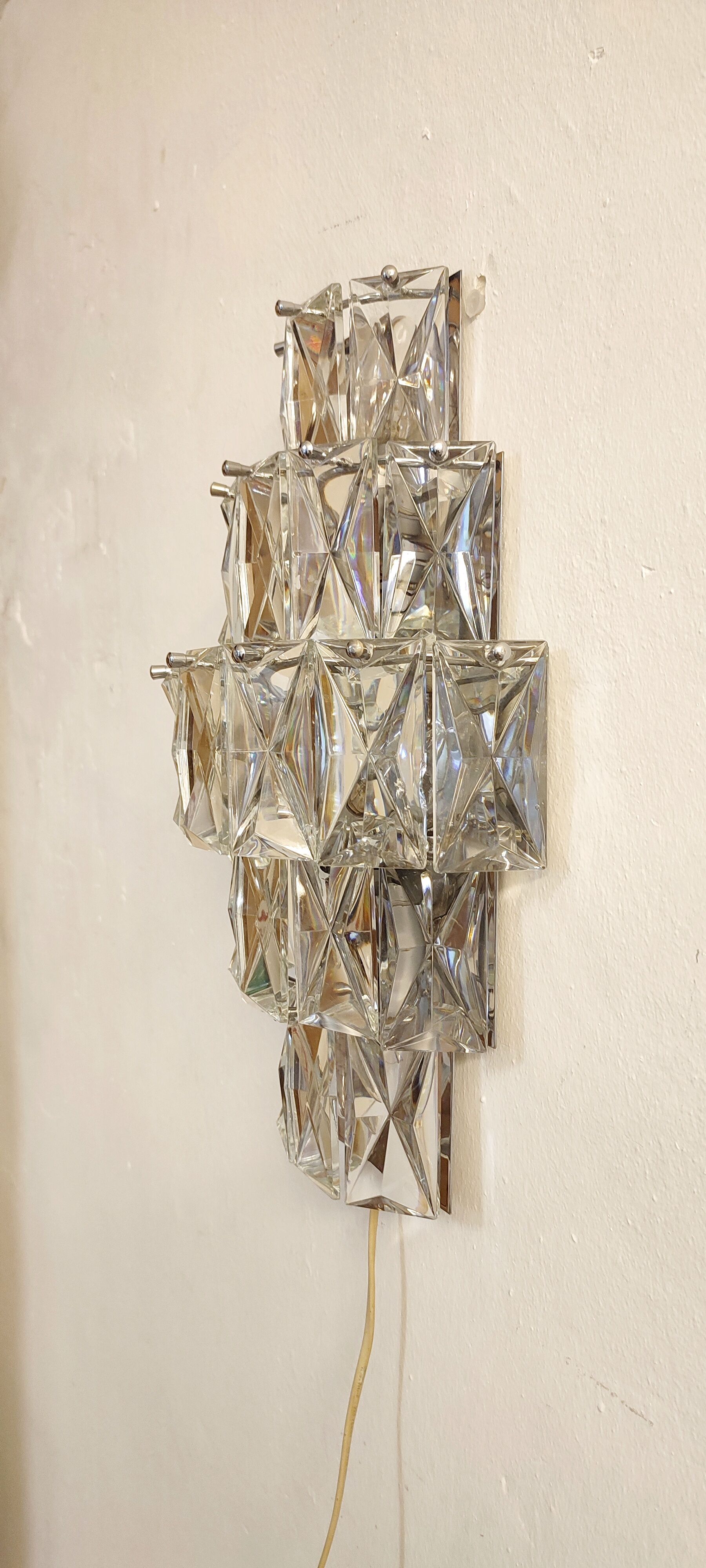 Kinkeldey glass wall lamp, Germany, 1970