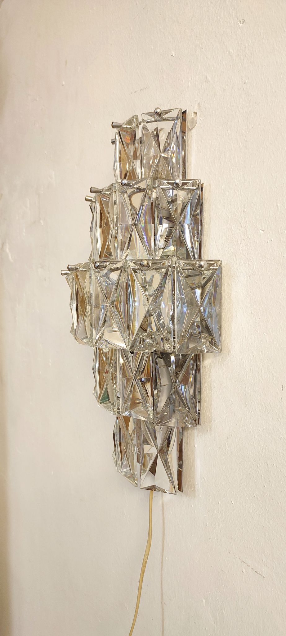 Kinkeldey glass wall lamp, Germany, 1970