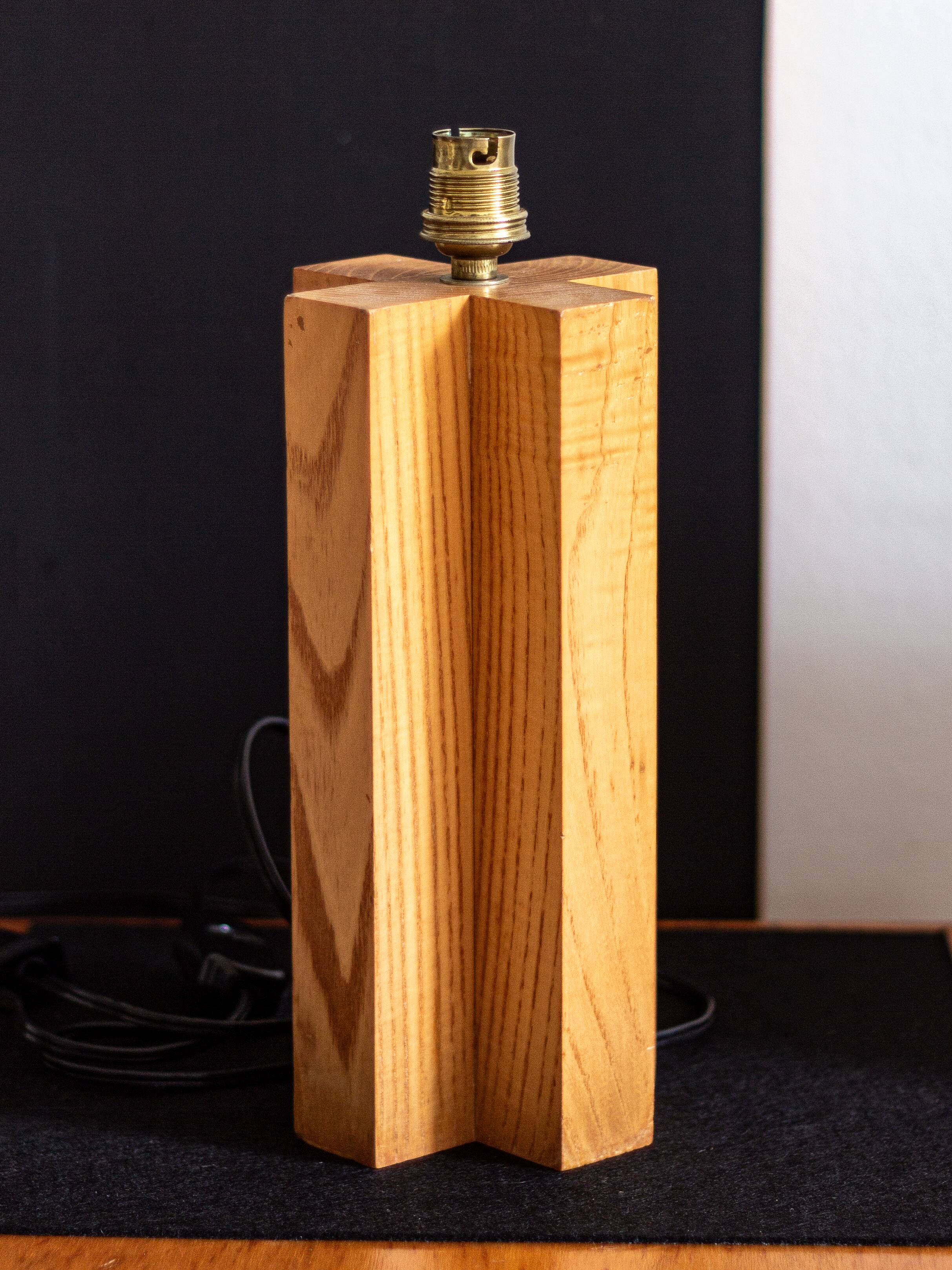 Wooden lamp base in a cross shape, 1970s-80s