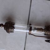 Old electrified brass lantern; cbc.