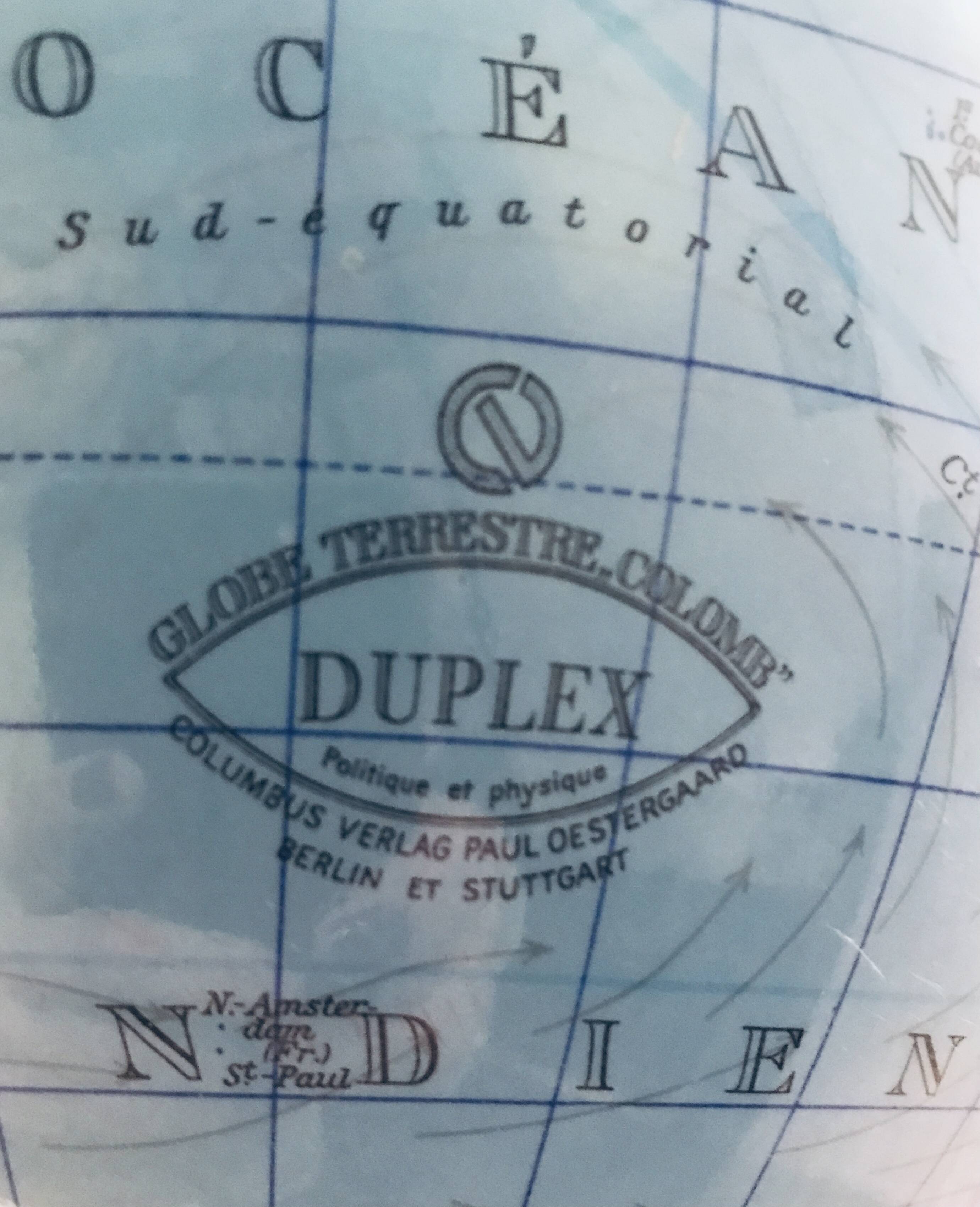 Globe terrestre DUPLEX Allemagne années 70