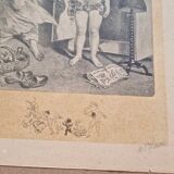 Lithograph in BE by Alphonse Willette: "Fashion fitting spring 1917" (L'avarice)