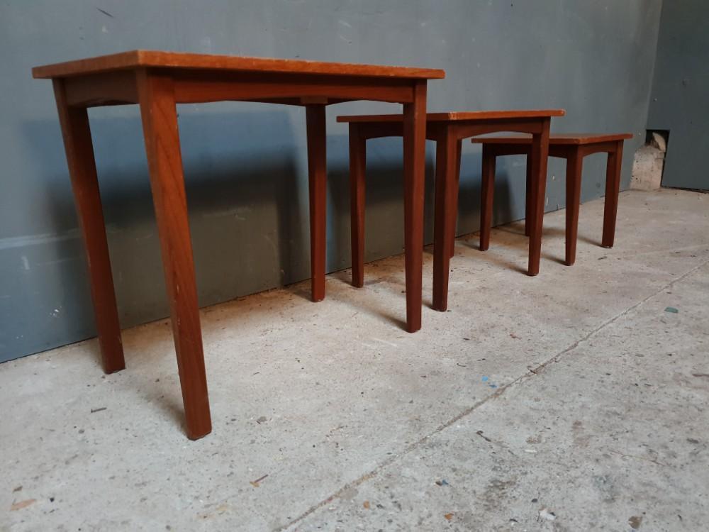 Set of  3 retro teak tables