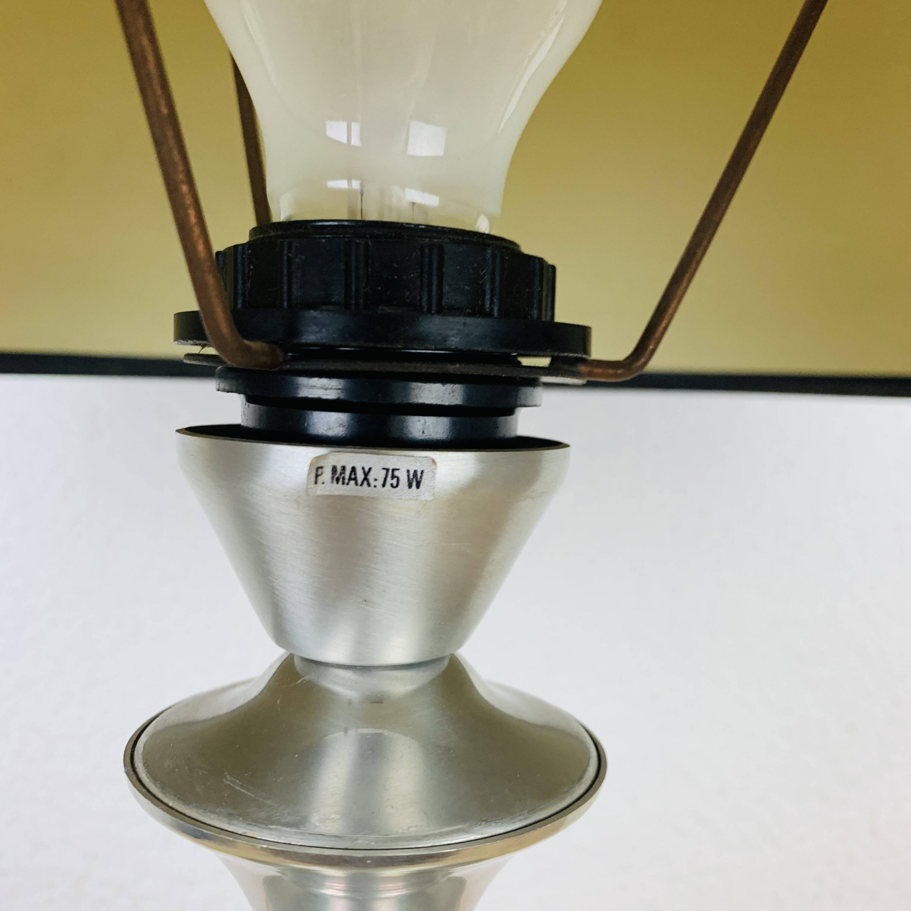 Brushed aluminum lamp from the 70s