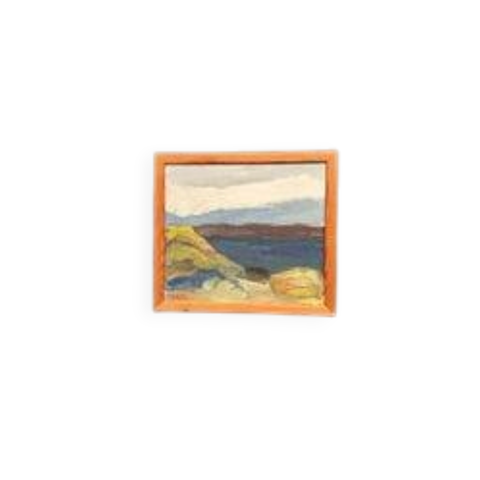 Swedish Oil on Canvas – “Landscape II” by Stig Delang –Vintage & Framed