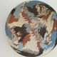 Mixed clay coupe from Apt – Signed Bernard – Polychrome marbled decoration